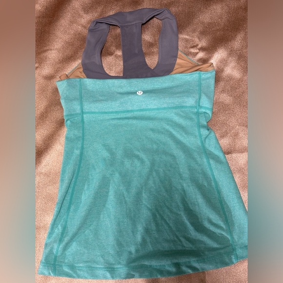 Lululemon tank. Size 6. Grey and sea green. EUC - Picture 2 of 2